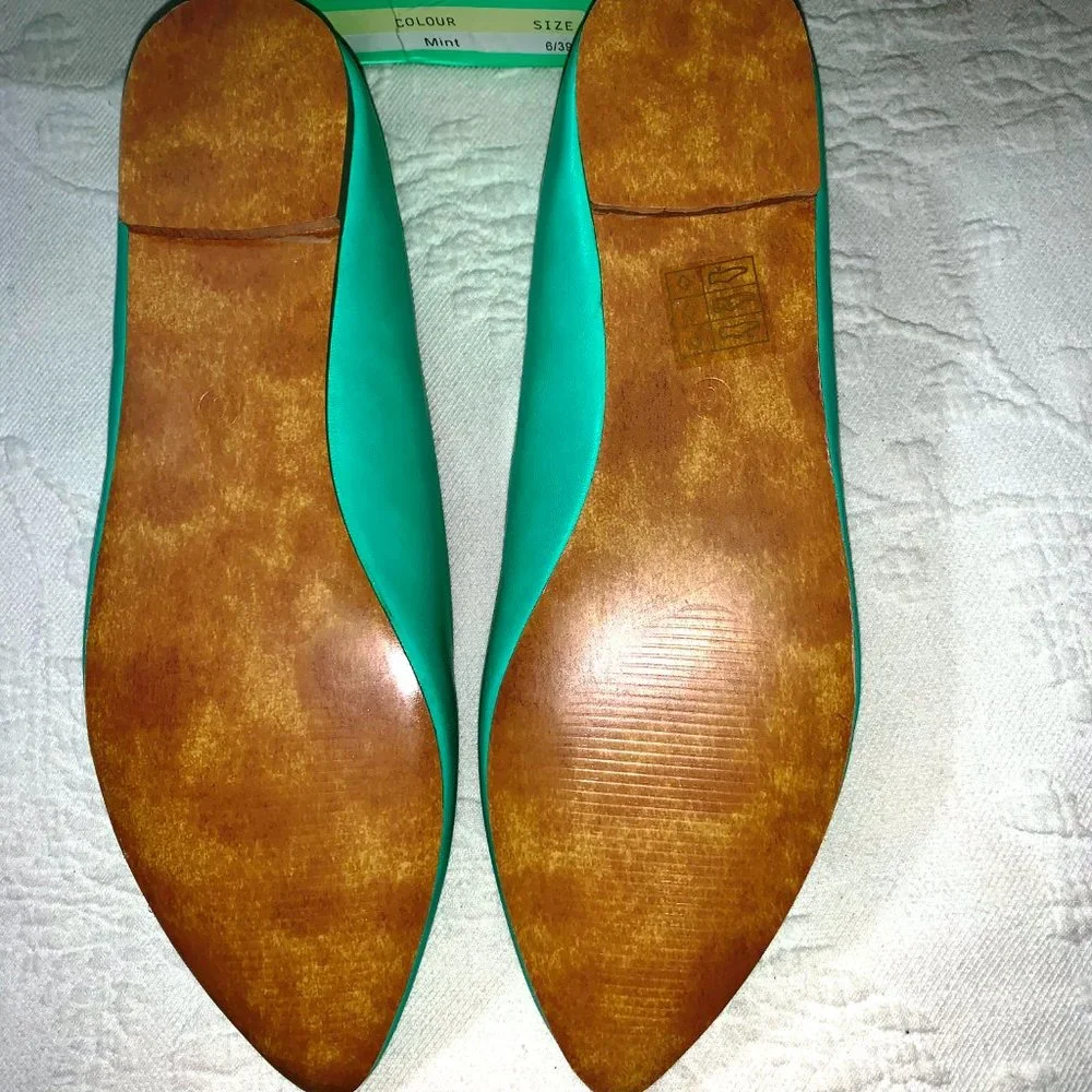 Pointy Toe Retro Pinup Ballet Flats Collectif Lulu Hun London Lidia MINT 8 NWT - Picture 7 of 14
